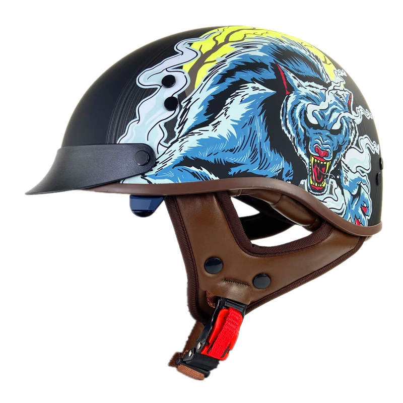 

Полулицевой шлем в горошек для мужчин, ретро городской велосипед, маленький скутер, мотоциклетный безопасный козырек из АБС-пластика, винта...