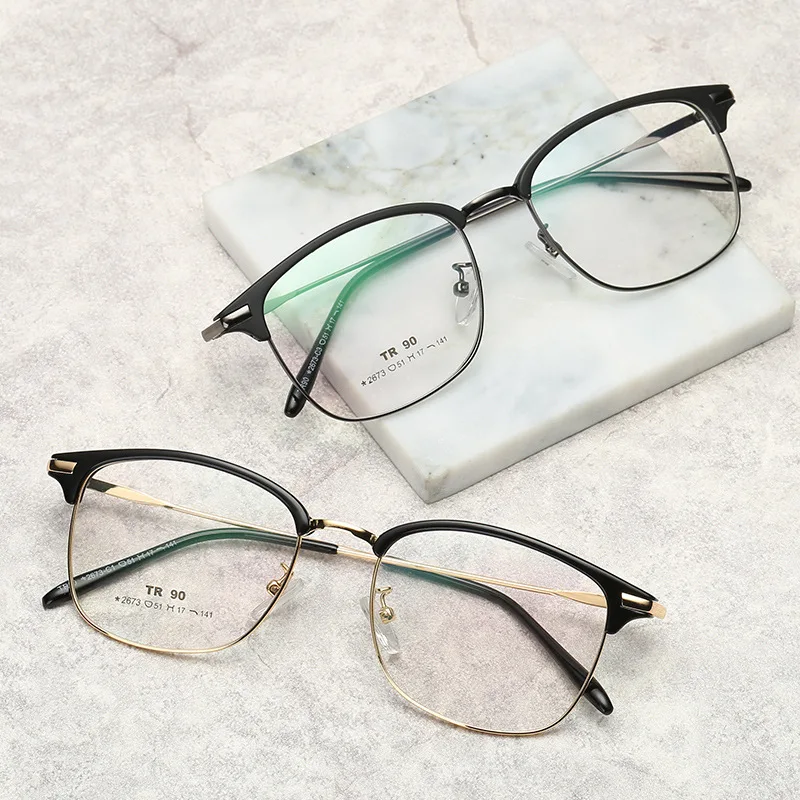 

Designer Glasses Optical Frames Metal Glasses Frame Clear Lens Eyeware Black Silver Gold Eye Glass