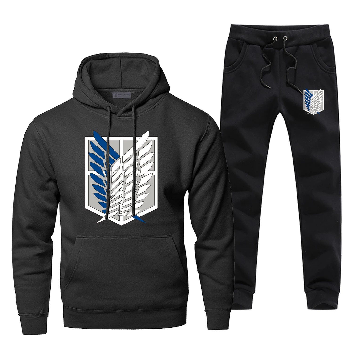 Атака на Титанов мужские толстовки наборы из двух частей брюки японского аниме