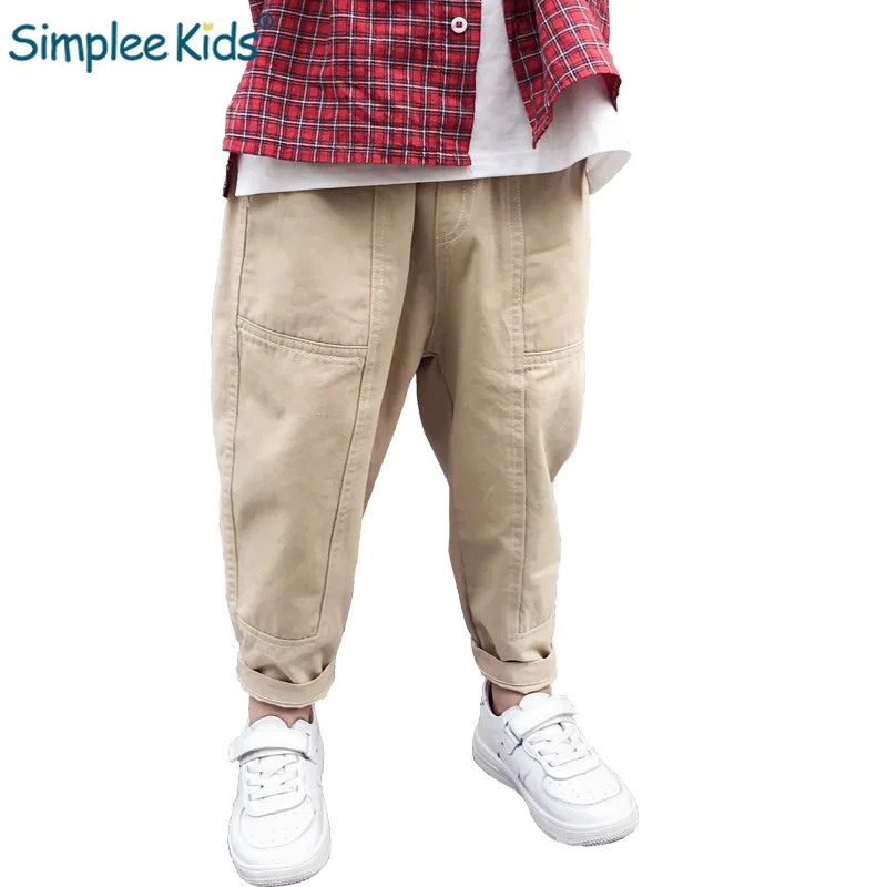 Simplee/детские шаровары для мальчиков сезон весна-осень хлопковые длинные брюки