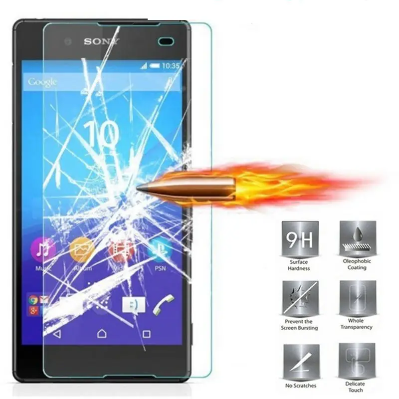 Защитное стекло закаленное 9H для Sony Xperia E3 E4G M2 M4 M5 C3 C4 C5 T3 | Защитные пленки