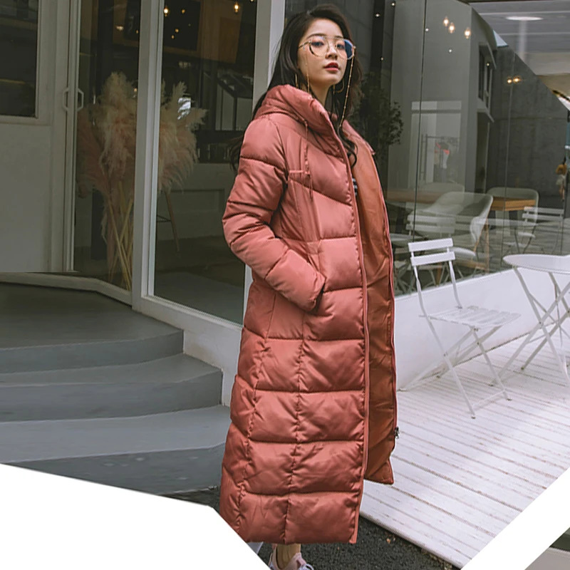 Plus Size Winter Women Jacket X-long Hooded Cotton Padded Female Coat High Quality Warm Outwear Womens Parka Manteau Femme Hiver | Женская