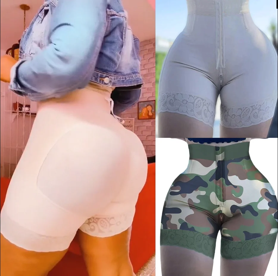Fajas Colombianas New Butt Lifter Shaper Waist Trainer Body Shaper High Rise Butt Lift Shorts -BEIGE Levanta Gluteos Mujer