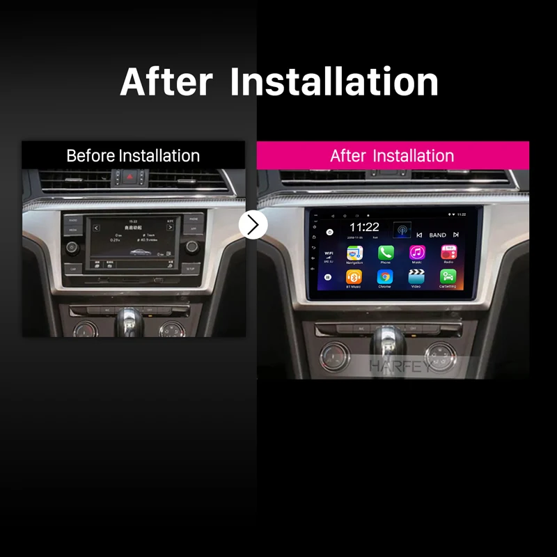 Мультимедийная магнитола Harfey мультимедийная стерео система на Android 10 0 с 9