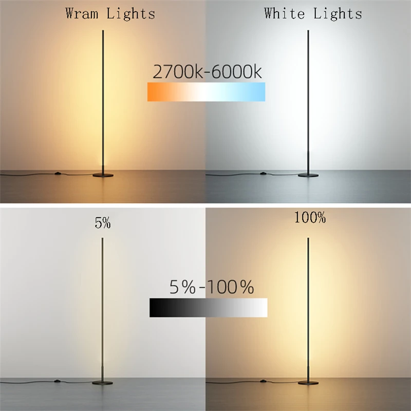 Напольная Светодиодная лампа в скандинавском стиле приглушаемый светильник для