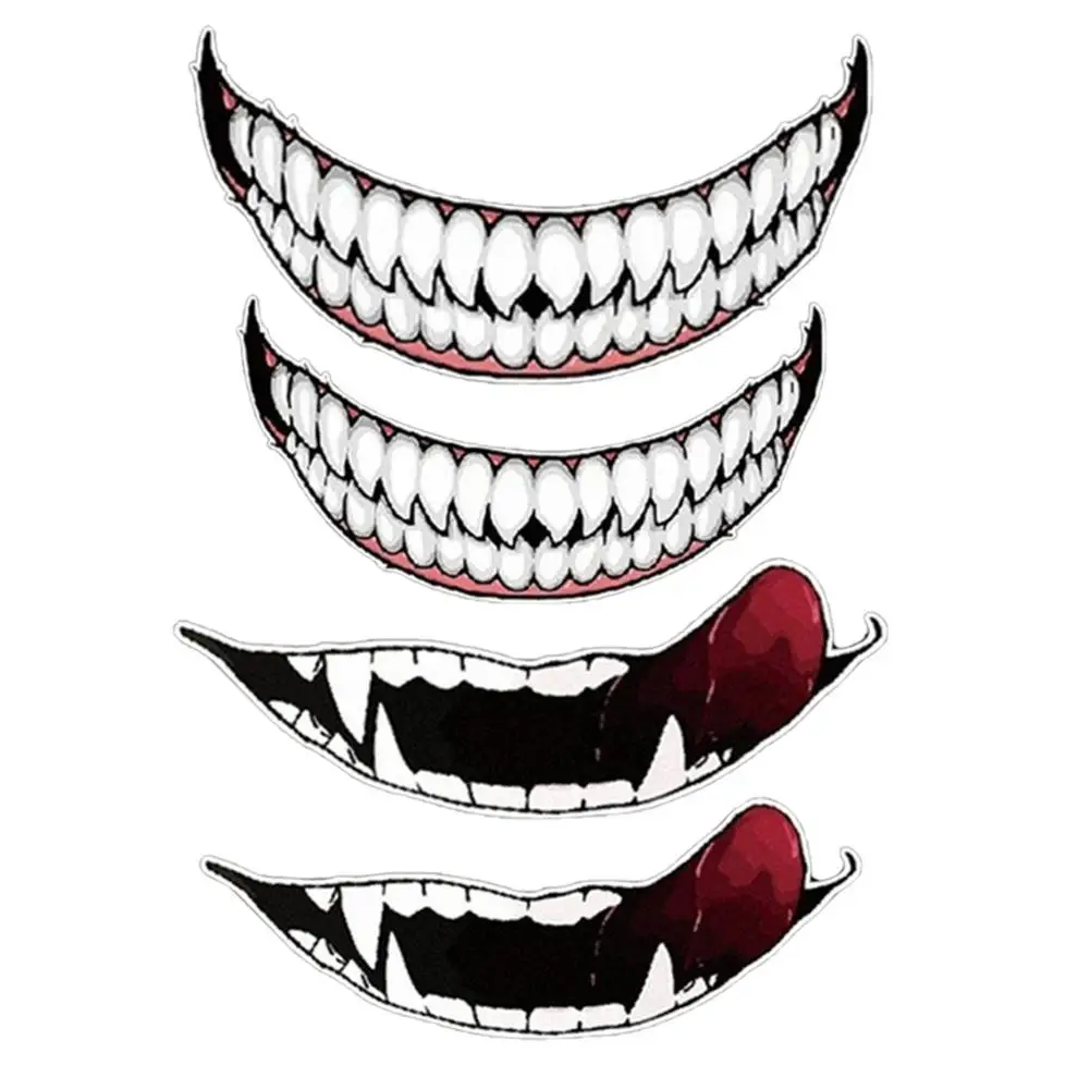 

Motorcycle Bike Helmet Sticker Craetive Waterproof Car Decorative Decal Self Adhesive Personality Teeth DIY Stickers Decoration