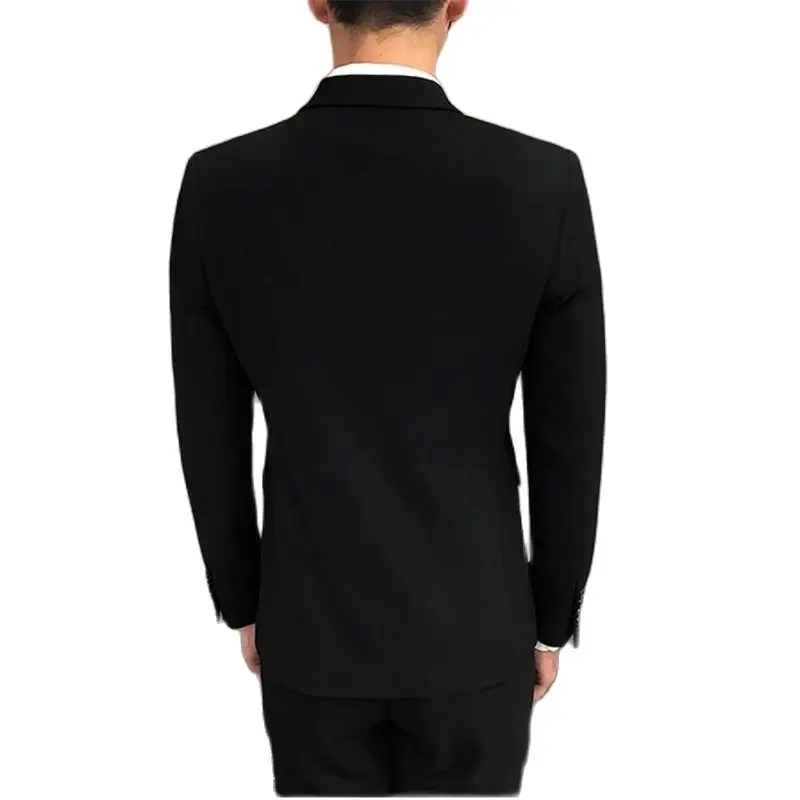 Мужской двубортный комплект из 3 предметов (пиджак + брюки жилет) с вышивкой