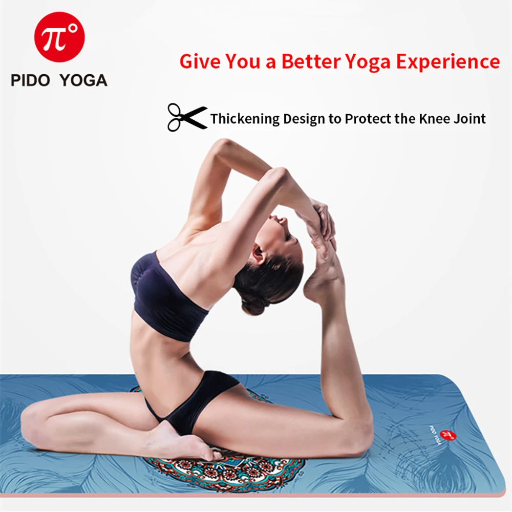Экологически чистый замшевый Коврик для йоги PIDO YOGA 7 мм с принтом из