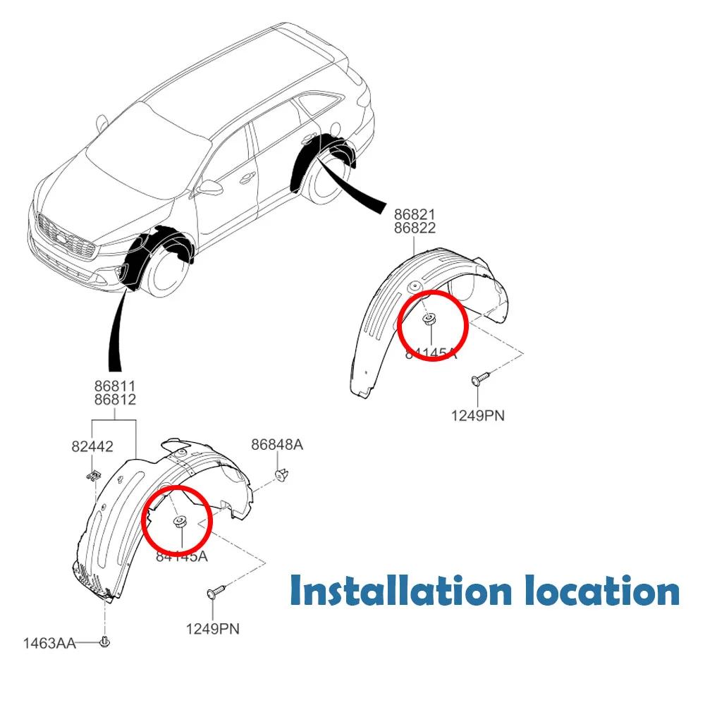10X свод колеса брызговик зажимы крыло вкладыш грязезащитная гайка для Hyundai Accent Creta
