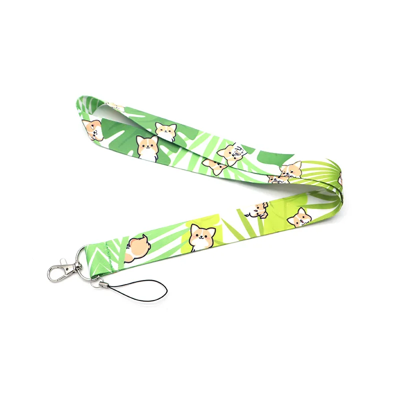 Мультфильм корги собака ленточный ремешок для брелка ID карты пройти мобильный