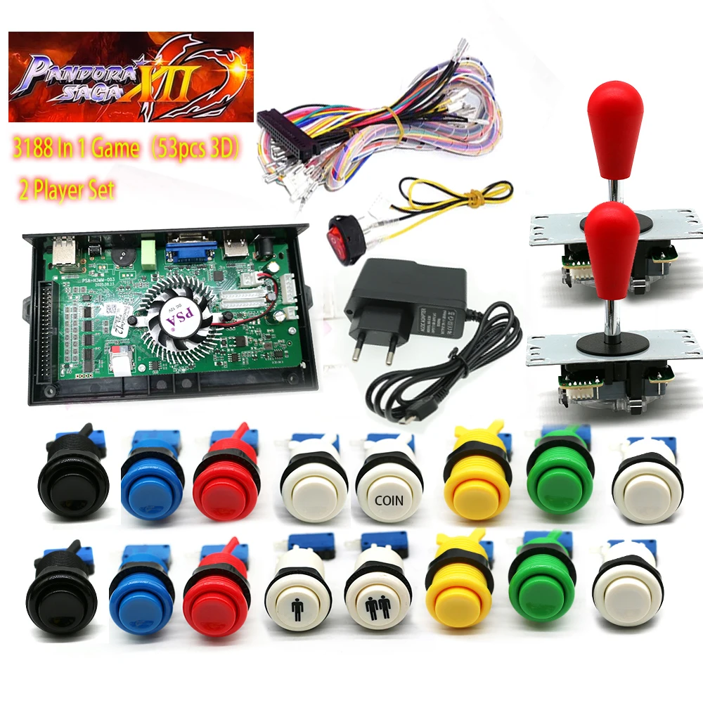 Набор сделай сам Pandora Sega Box 12 3188/ 4018 в 1 мульти игра 8 каналов джойстик кнопка 3D Wi Fi