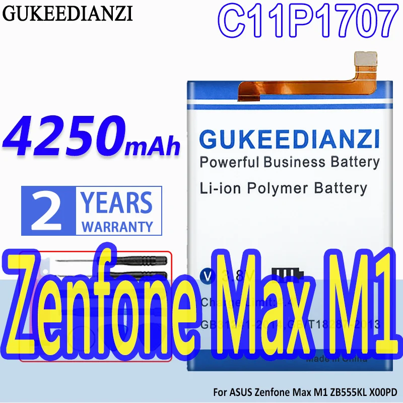 

High Capacity GUKEEDIANZI Battery C11P1707 4250mAh For ASUS Zenfone Max M1 MaxM1 ZB555KL X00PD