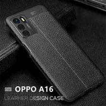 For OPPO A16 Case For OPPO A16 Capas Phone Back Shockproof Coque Armor Bumper Soft Leather For Fundas OPPO A54 A74 A94 A16 Cover