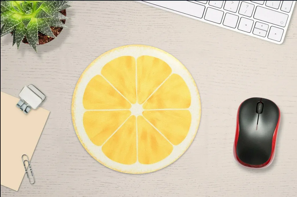 

4 Pack Universele Round Mouse Pad gamer girl 22x22 Non-Slip mouse pads desk orange gaming accessories Gaming mouse mat Mice Mat