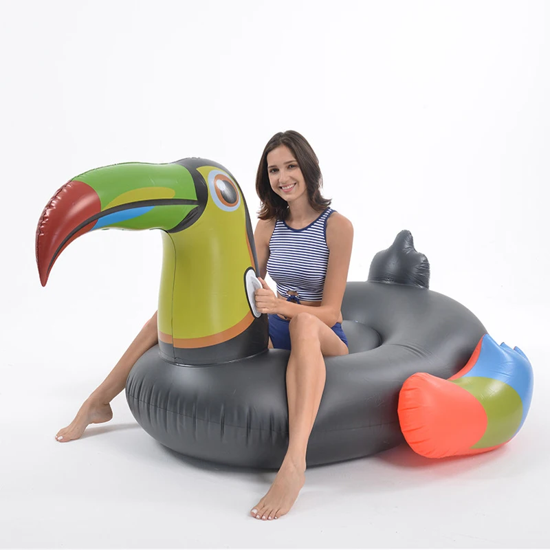 

Giant Toucan Ride-on Pool Float Inflatable Floating Island Swimming Ring Ride-on Pool Lounger Pool Raft Toucan Swimming Mattress