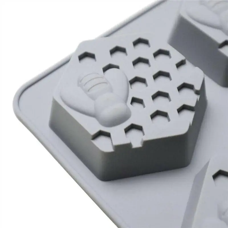 

High quality silicone mold 6-hole bee design soap wax handmade mold hexagonal DIY comfortable honeycomb square mold craft Y4L5