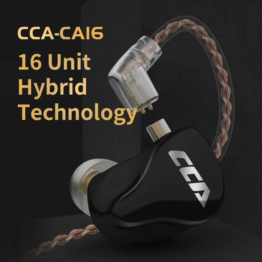 CCA CA16 7BA+1DD Hybrid Drivers In Ear Earphone with 2PIN Cable HIFI Monitoring Headset for KZ ZSN PRO ZST ZSX C12 C16 A10 Z1D