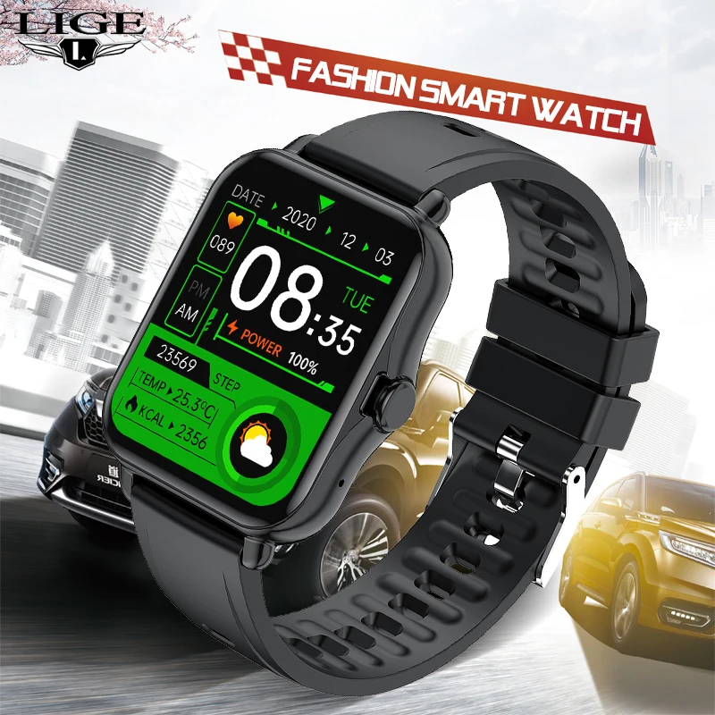 

LIGE Smart Watch Men Heart Rate Blood Pressure Monitoring Sports Bracelet Call Reminder Waterproof Smartwatch For Andriod iOS