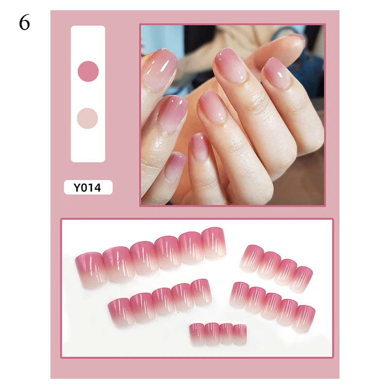 

24 Pcs/Box Full Cover Fake Nails Detachable Wearable Fake Nails Manicure Nail Ultra Nail Tips Stick on Nails Nails Art Design