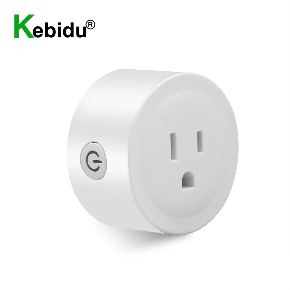 Kebidu Mini US Wifi вилка с защитой от перенапряжения 110 240 В Голосовое управление умная