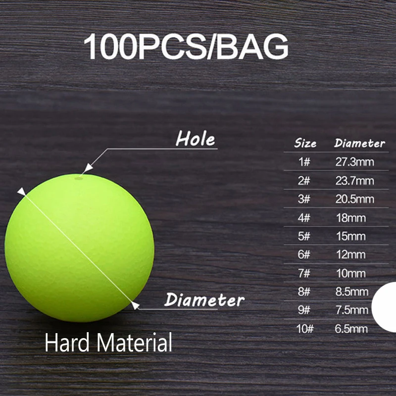 Bimoo 100PCS Foam Floats Ball Beads Pompano Float Bottom Rig Rigging Material for Saltwater Freshwater Fishing Fake Bait