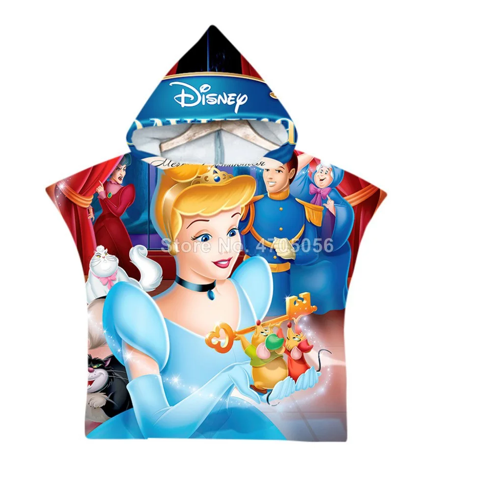 Детское банное полотенце с капюшоном мультяшным рисунком | Дом и сад