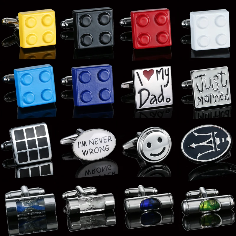 Высококачественные французские запонки для рубашек цветные Квадратные песочные