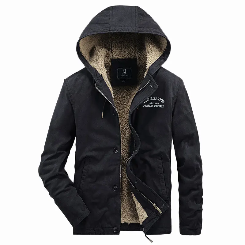 Мужские зимние куртки большого размера с флисовой подкладкой толстые теплые d