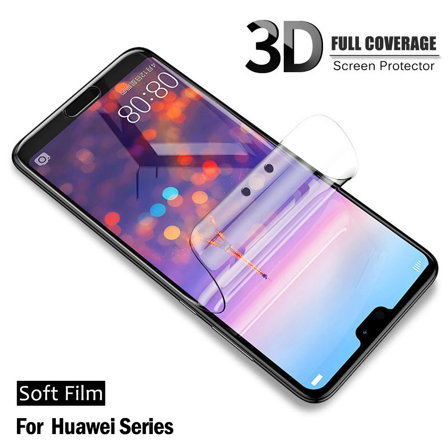 Мягкая пленка из ТПУ для huawei P20 3D изогнутая защитная на весь экран Honor Note View 10 Play 9