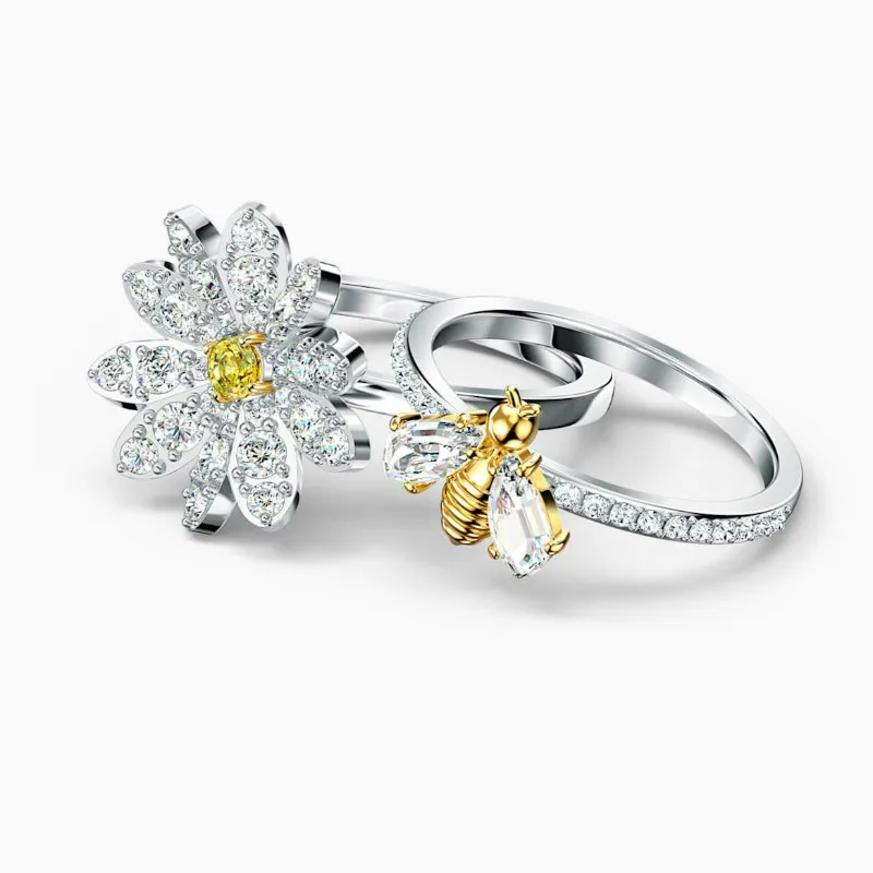 

High quality new 2020 fashion charm love magic small daisy shape women's ring butterfly shape stacking ring for girlfriend gift