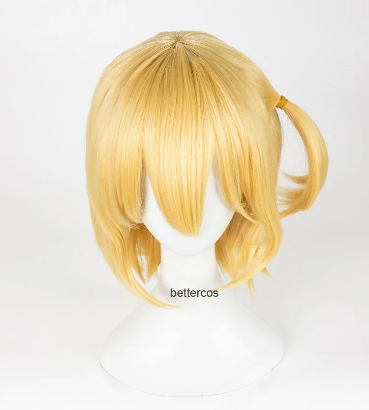 Haikyu! Волейбол Hitoka Yachi Косплей парики Короткие Золотые термостойкие синтетические