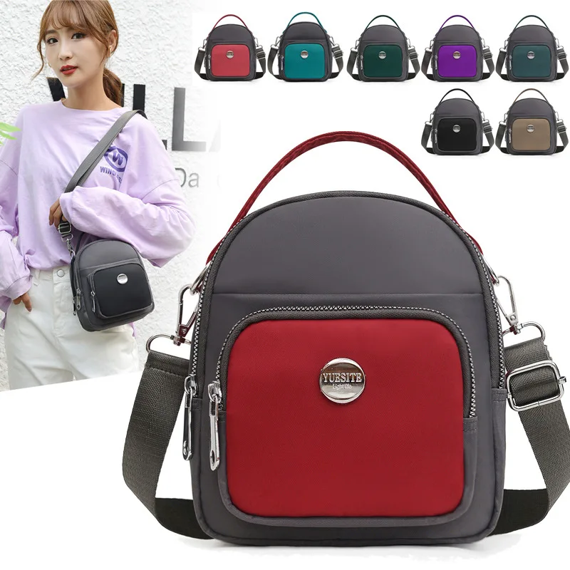

Trendy ladies shoulder handbags lightweight waterproof nylon cloth bags all-match outdoor street small bags messenger bags