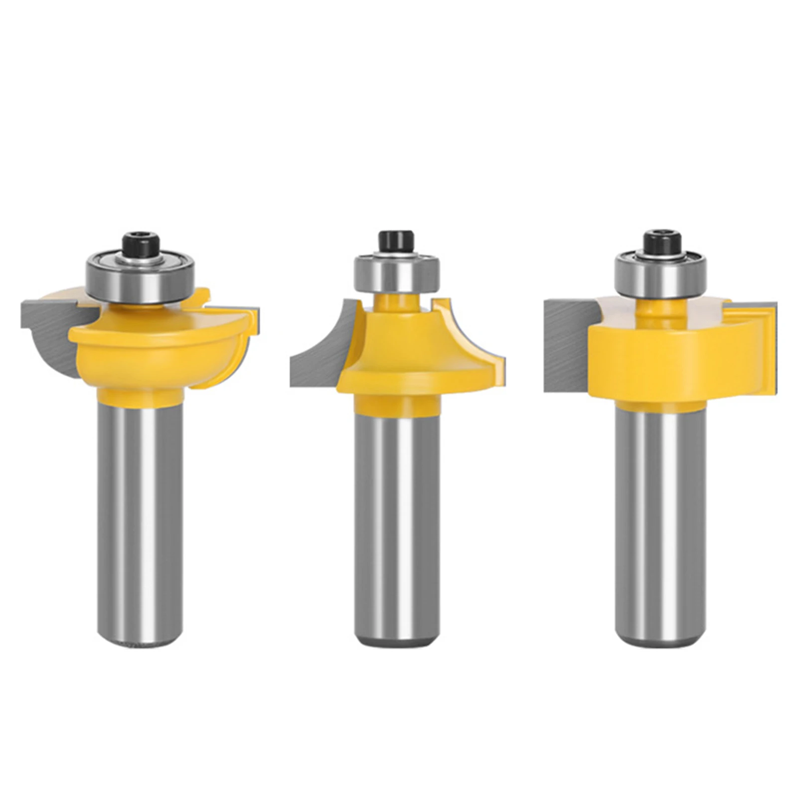 

3pcs Milling Cutter Router Bit Set 0.47inch 0.5inch Shank For Woodworking Replacement Part Trimming High Hardness Durable DIY