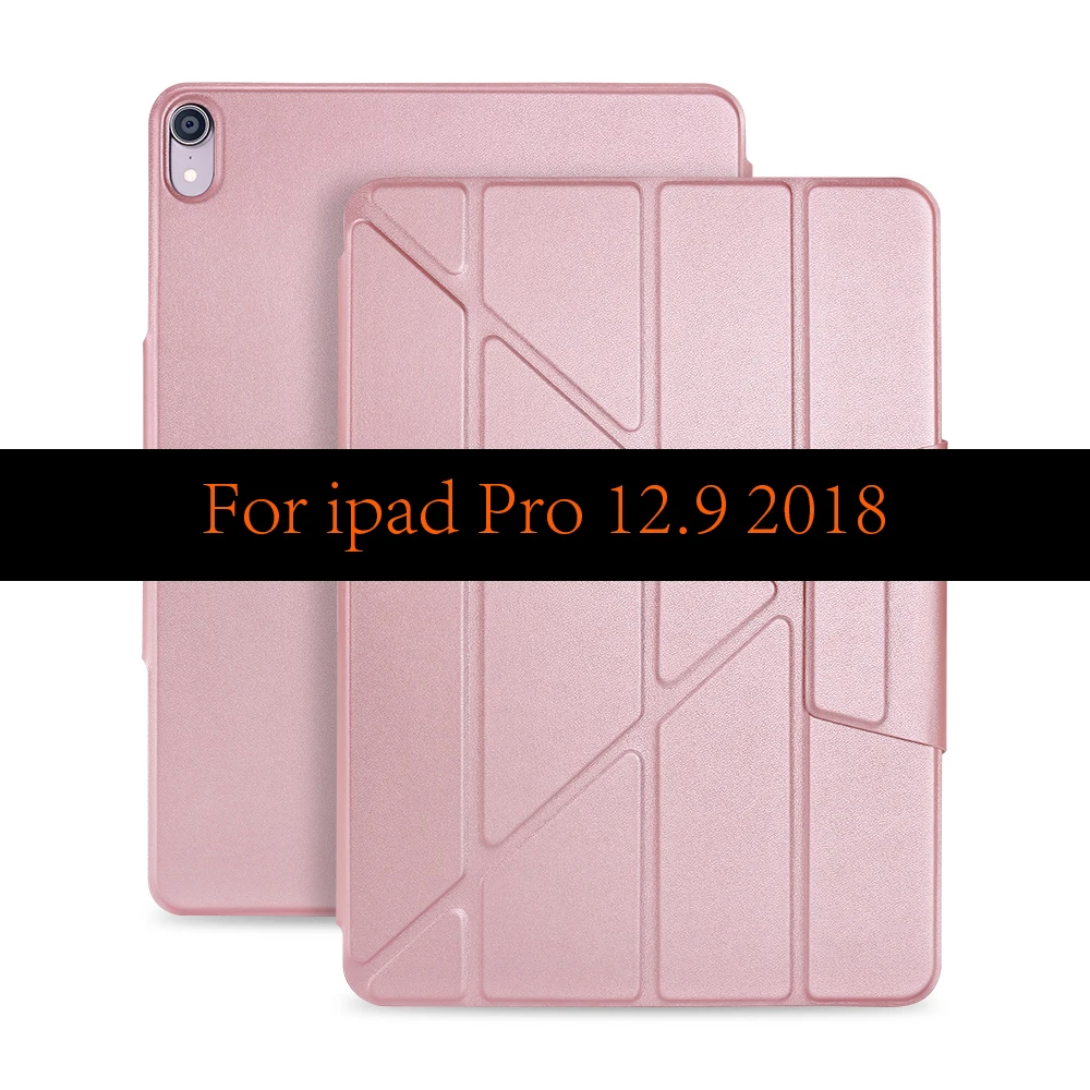 Для ipad Pro 11 12,9 чехол, умный чехол для ipad Pro 11 чехол на магните из искусственной кожи противоударный чехол для ipad Pro 12,9 дюйма Чехол - Цвет: Rose Gold For 12.9