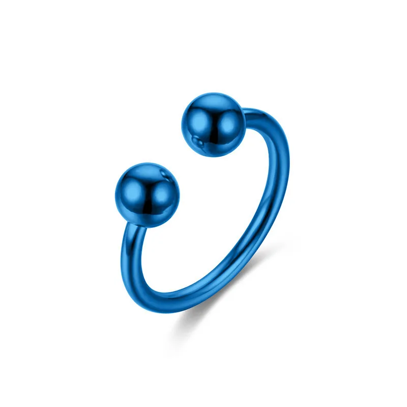 

2021 New Fashion Elegant Women Lovely Girls Simulated Pearl Adjustable Opening Rings with Stainless steel Geometric Balls