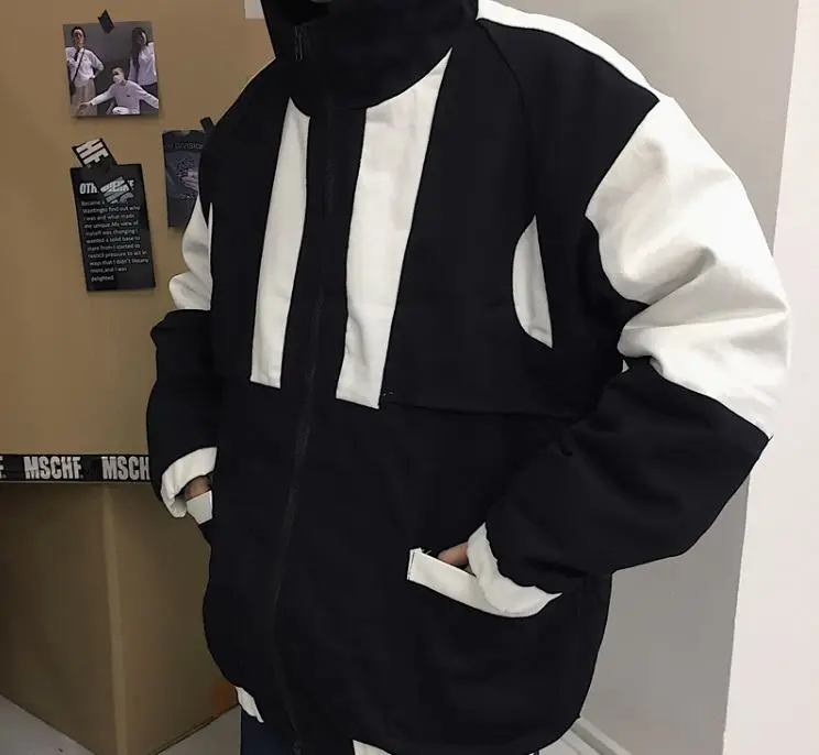 Женская Куртка Harajuku свободная теплая куртка с длинными рукавами зимняя новая уличная куртка женская модная повседневная куртка с капюшоном