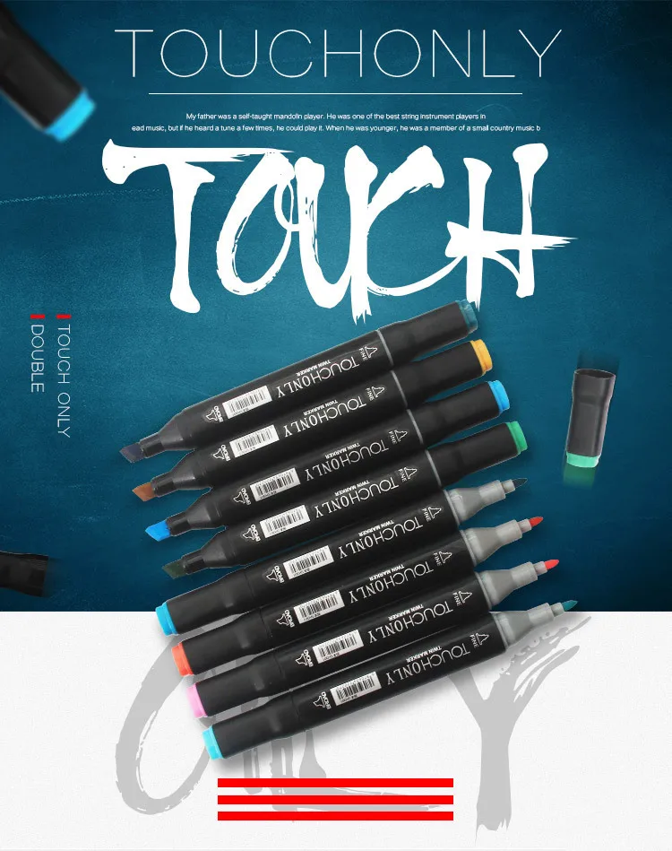 TOUCHONLY, двойное масло для головы, спирт, ручная роспись, маркер, многоцветный, 15 см, Студенческая живопись, дизайнерский набор, офисные товары для культуры