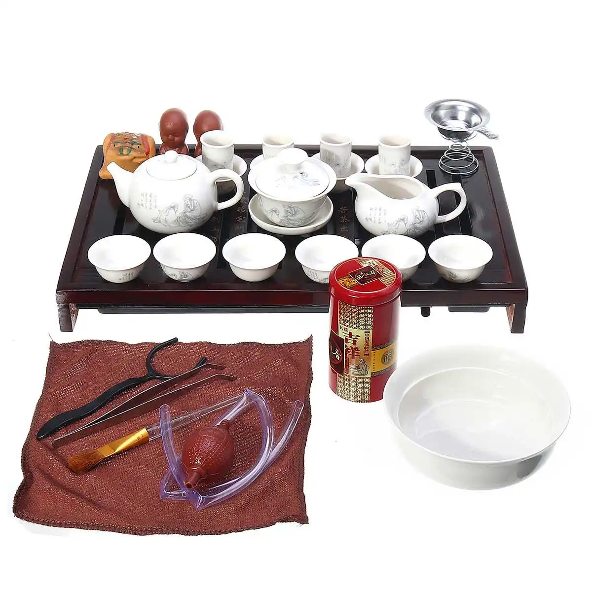 

28 Pcs Tea Sets Chinese Kung Fu Tea Set Ceramic Portable Teacup Porcelain Service Gaiwan Tea Cups Mug of Tea Ceremony Teapot