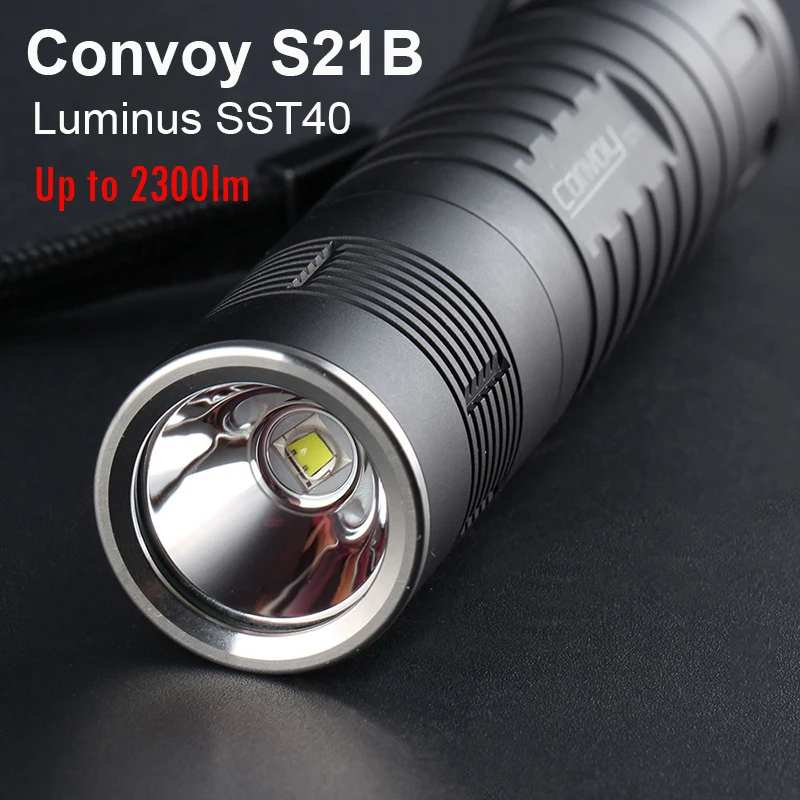 

Convoy S21B Flashlight With Luminus SST40 Linterna Led Black Torch Flash Light Lanterna 21700 High Powerful Camping EDC Latarka