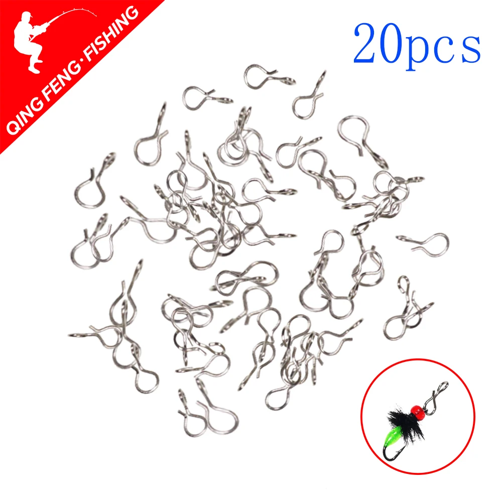 

20 шт. соединитель для летающей рыбы, булавка, крючок для нахлыста, быстрая замена, соединительная защелка, аксессуары для рыбы из углеродист...
