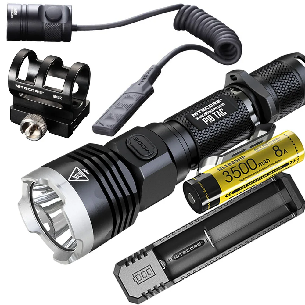 Тактический фонарь NITECORE P16Tac светодиодный макс. 1000 люмен дальность луча 300 м для