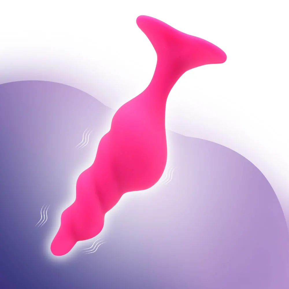 Силиконовый массажер простаты IKOKY анальная пробка с нитью анальный