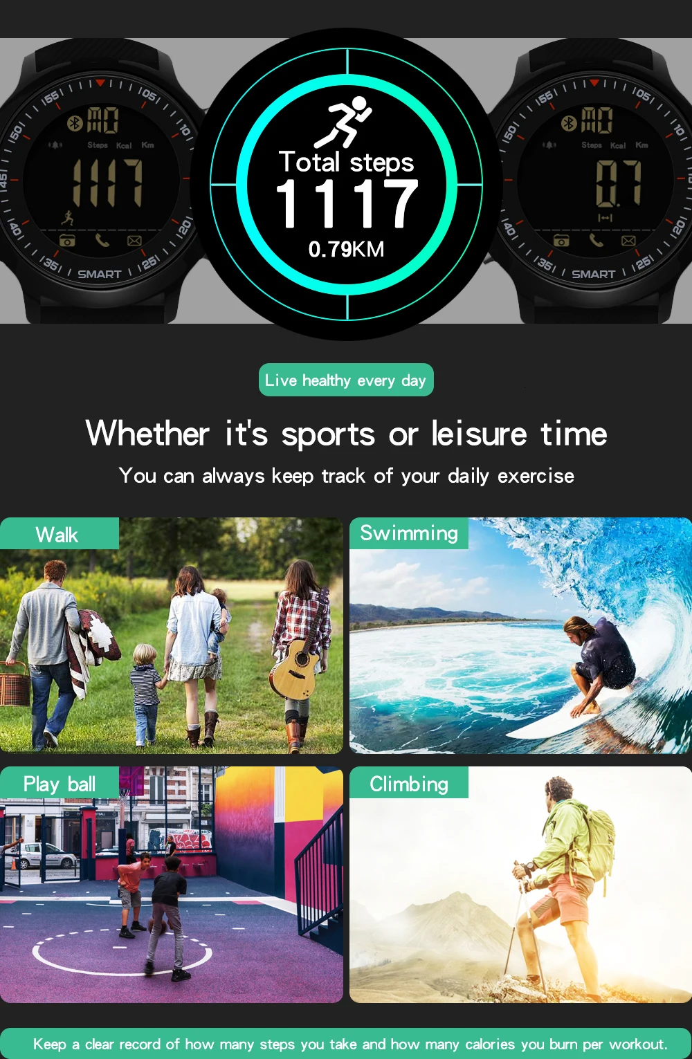 COXRY умные спортивные часы для мужчин IOS Android цифровые часы Bluetooth умные часы человек Шагомер Фитнес браслет спортивные часы