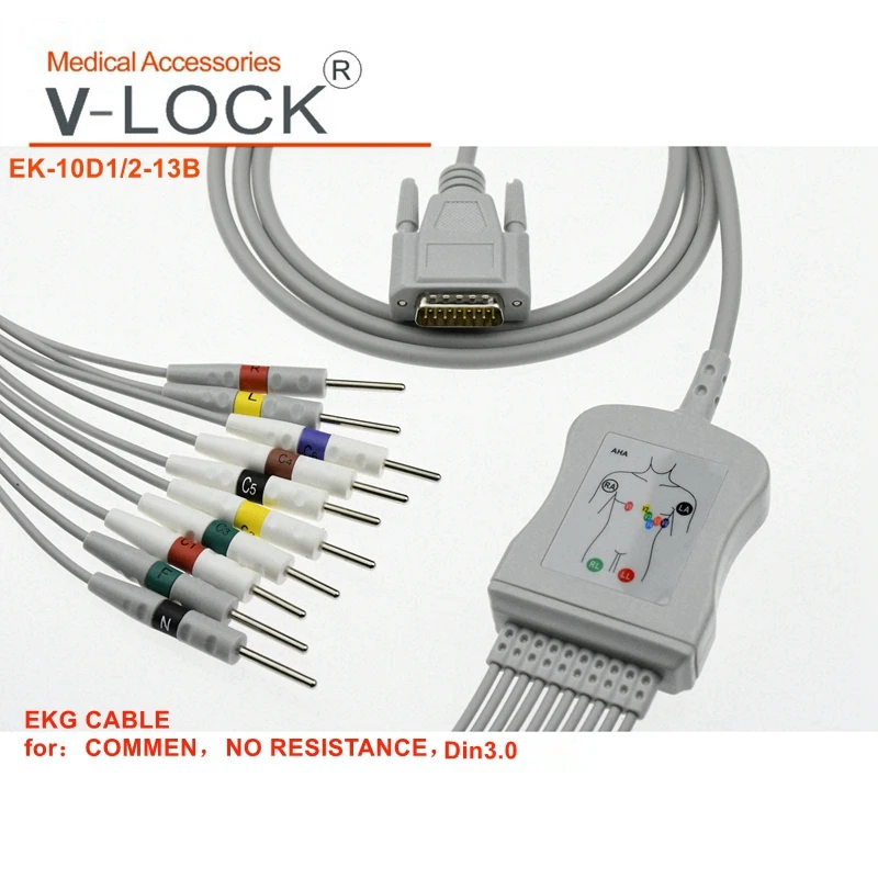 

Nihon Konden EKG кабель с 10 leadwires популярный EKG кабельный зажим