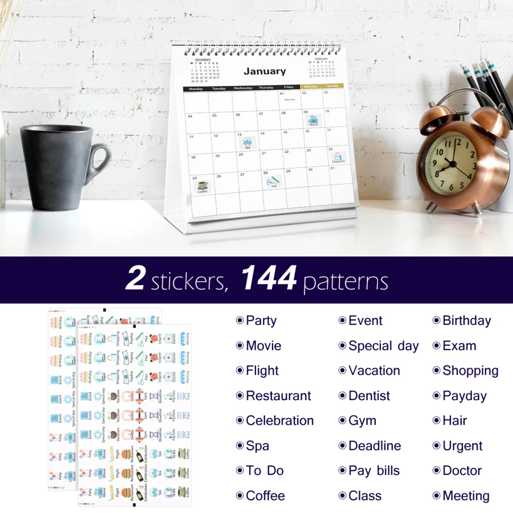 

STOBOK 2021 Desk Calendar 12 Months Standing Calendar Runs from January 2021 to 2021 Daily Planner 2021 Full Year Calendar