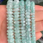 Rondelle, мятно-зеленый снег, треснувшие кристаллы, зеркальные бусины, Женское Ожерелье-браслет 15 дюймов, 6, 8, 10 мм