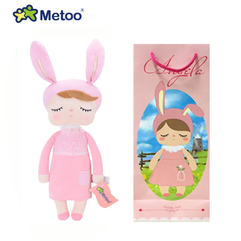 1382-2-7box В коробке Metoo Кукла Kawaii плюшевая Мягкая Плюшевая Игрушка Животные детские игрушки для девочек и мальчиков на день рождения Рождество Кролик Анжела - Цвет: 1382-2-7box