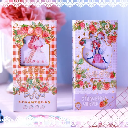 

Sweet Strawberry Floral Cartoon Folded Memo Pad 55*115mm Cute School Office Stationery Gift