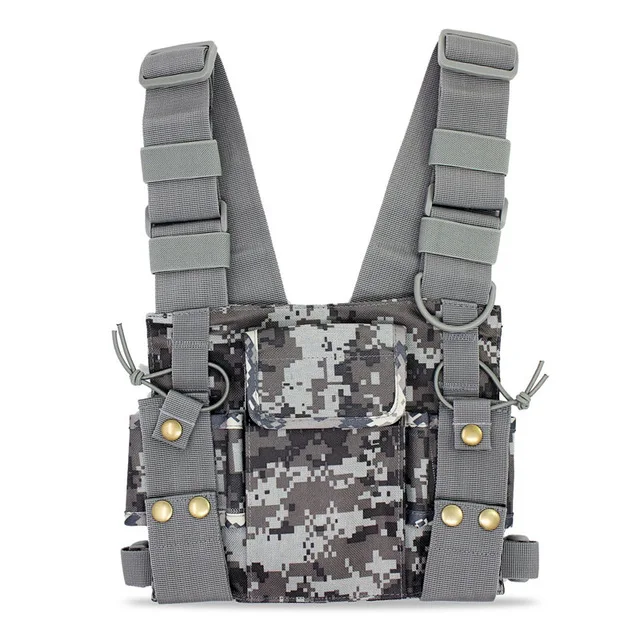 

ABBREE Hands Free Chest Harness Bag Holster for Baofeng UV-5R TYT WOUXUN Motorola Yaesu Walkie Talkie (Rescue Essentia