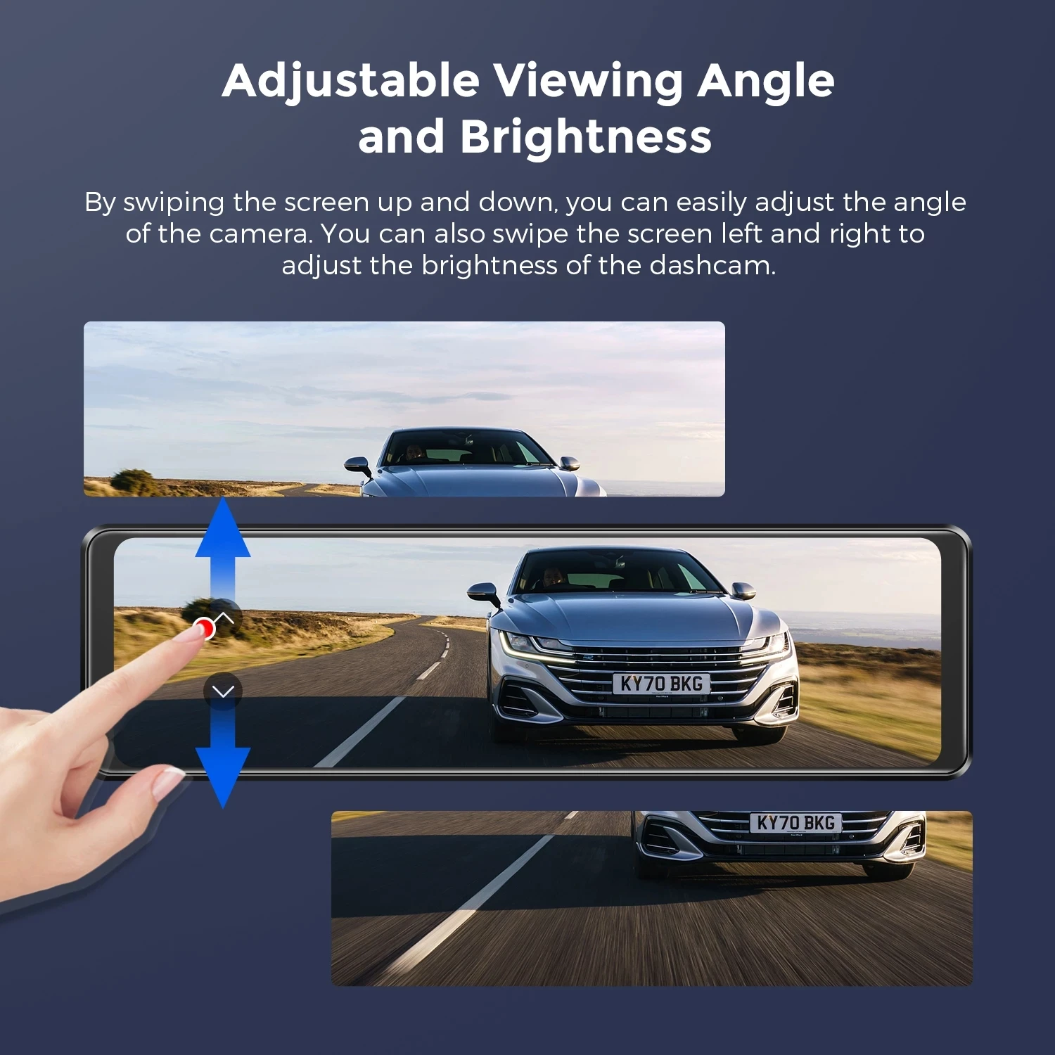 AZDOME Dashcam 12&quot Touch Screen Car DVR Rearview Mirror 2K front and Rear Dual Lens GPS Camera Night Vision Auto Video Recorder |